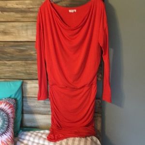 Sexy Orange Jersey Dress